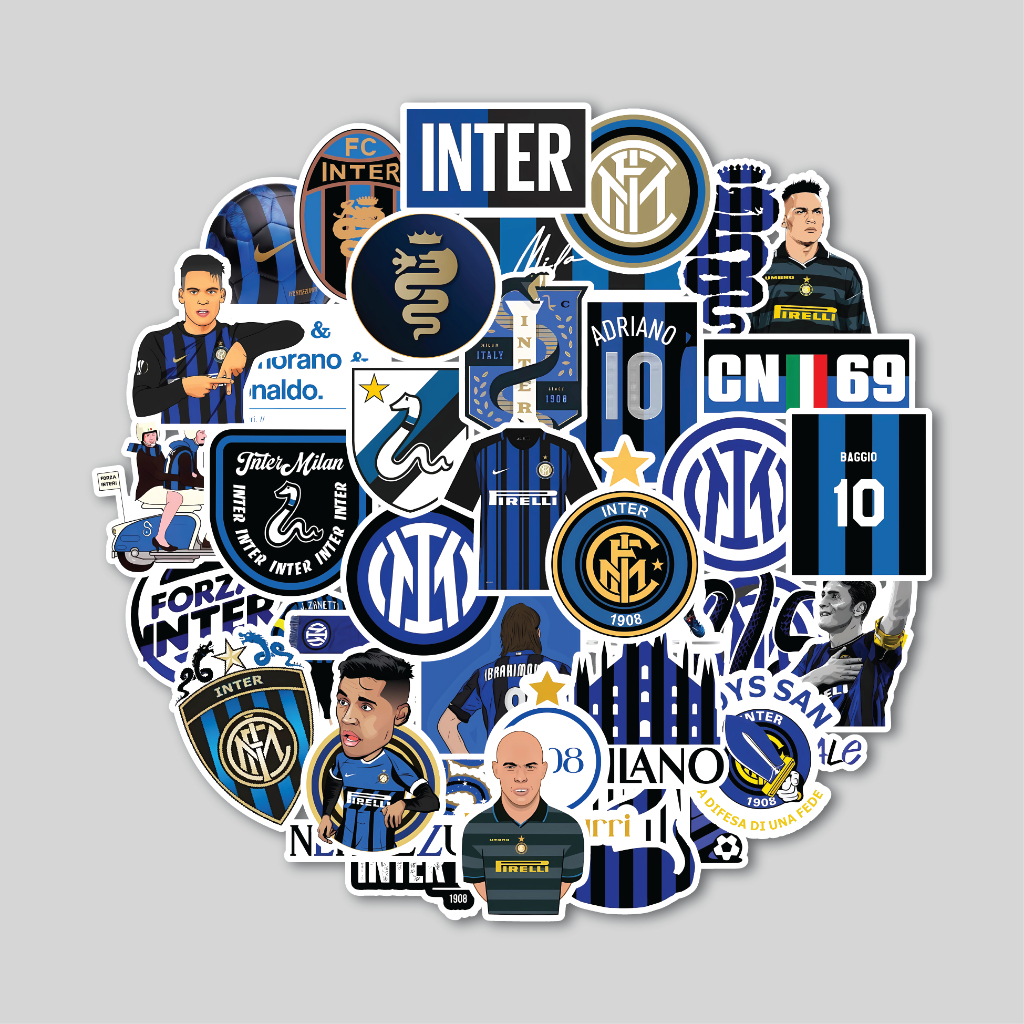 Pacote Inter MILAN Sticker | Adesivo Tumbler Mala De Capacete Para ...