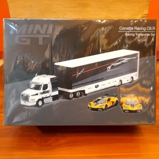 Minigt MGTS0009 CORVETTE RACING C8 . R Conjunto De Transportadores De Corrida MINI GT