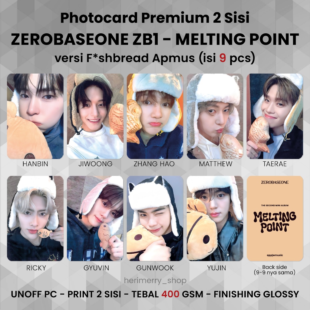 Contenção 9 PCS) ZEROBASEONE ZB1 MELTING POINT Photocard-Premium