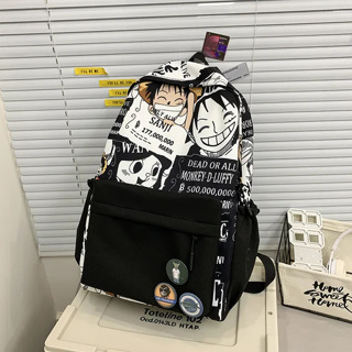 PUTIH HITAM Alinesia-Mochila Escolar Infantil One Piece , Preto E Branco , Material Cordura , Há Uma Ranhura Para Unisexo Laptop