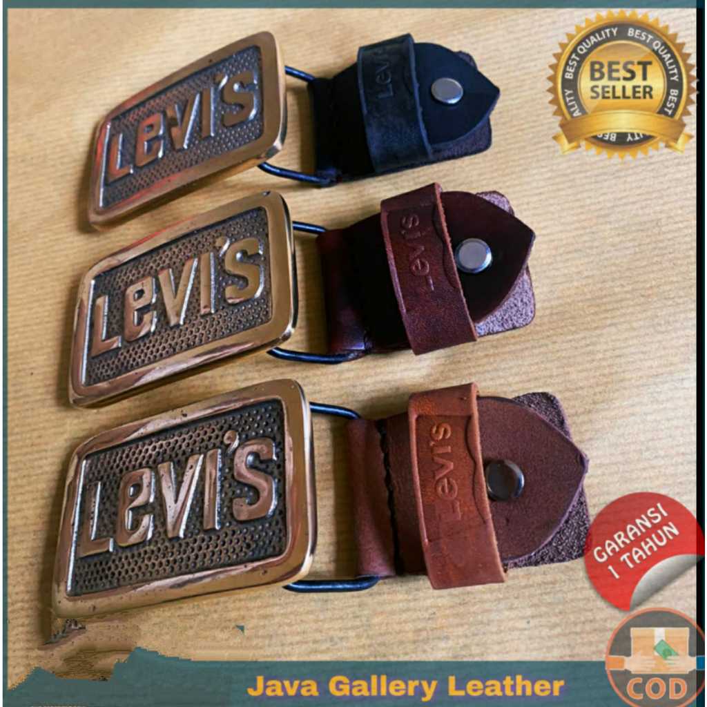 Levis Motivo Cinto Cabeça Fivela Código XVR01 Latão Resistente 4cm De Largura , De + Gancho De Couro De Vaca + Baot + Bottom