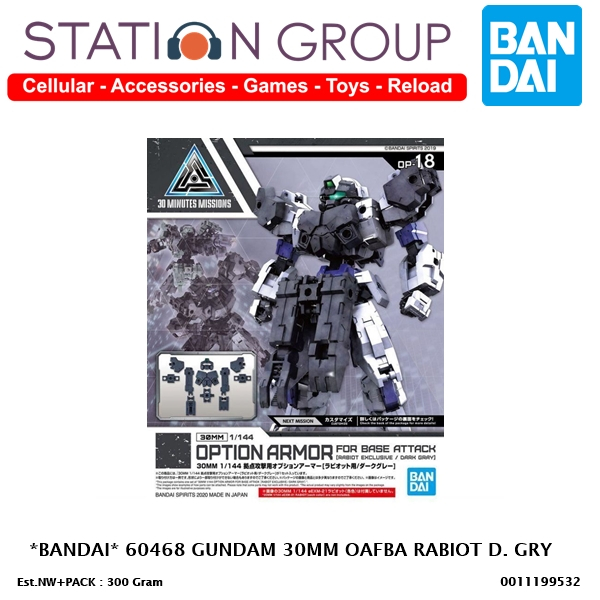 Bandai 60468 GUNDAM 30MM OAFBA RABIOT Cinza Escuro-KIT Modelo GUNPLA ...