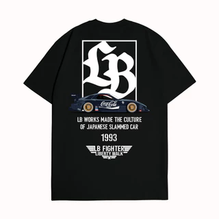 KATUN Krmk Kaos T Shirt Baju Distro Boys Meninas Homens Mulheres Legal Unisexo Algodão Penteado 24s JDM LIBERTY WALK SLAMMED MAZDA RX-7 RX7 LBWK COLA Preto Automotivo