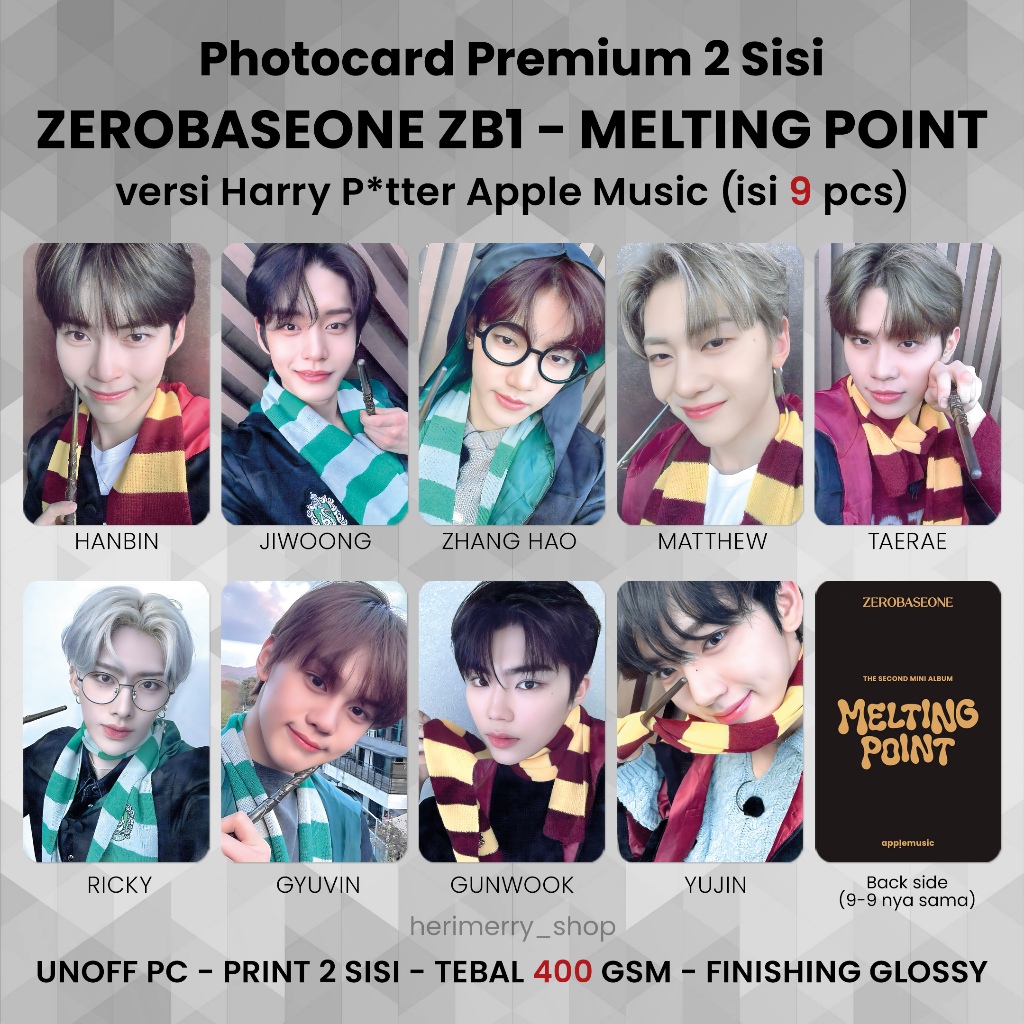 Contenção 9 PCS) ZEROBASEONE ZB1 MELTING POINT Photocard-Premium