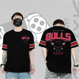 Chicago BULLS T-SHIRT/Bull Pattern Current Topo Masculino Feminino/Distro Impressão Em Tela Sobre Mangas