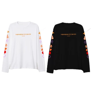 Camiseta Jin PTD Manga Comprida No Palco Flor Esquerda Direita