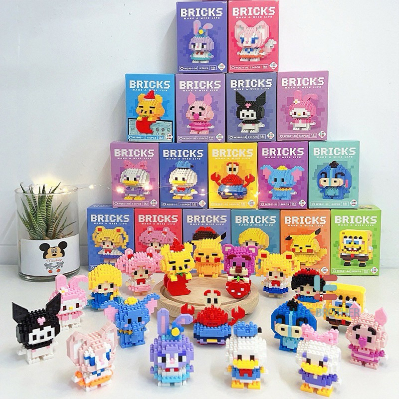 Brinquedos Infantis BRICKS MINI Empilhamento LEGO Cartoon MOTIF SANRIO ...