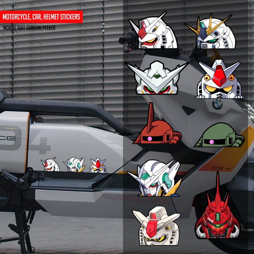 Autocolante Anime Gundam Peeker Capacete De Motocicleta vespa nmax pcx