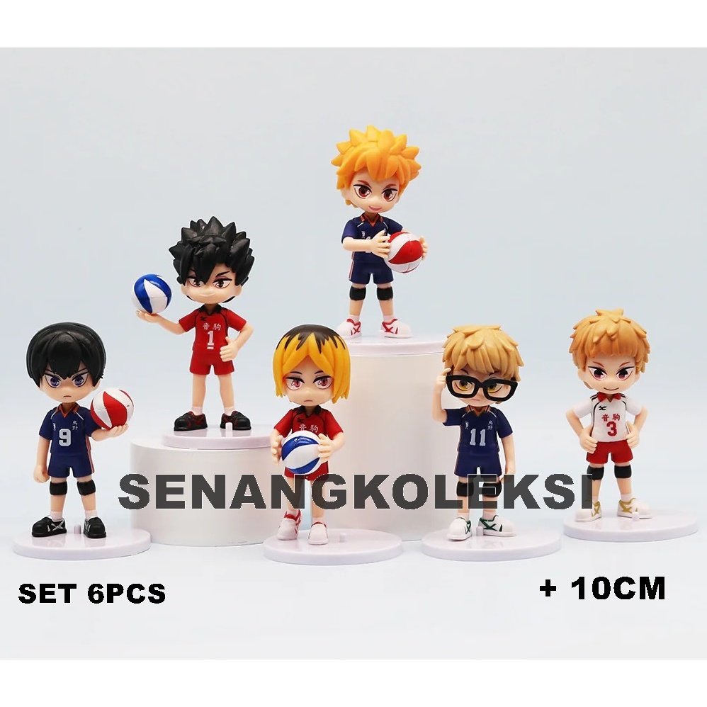 Haikyuu Figuras 6 piezas Hinata Shoyo/Kuroo Tetsurou/Tobio Kageyama Figuras de Juguete Modelo Haikyuu Figuras de Acción Modelo Modelo de Escritorio Decoración Regalo 9 cm