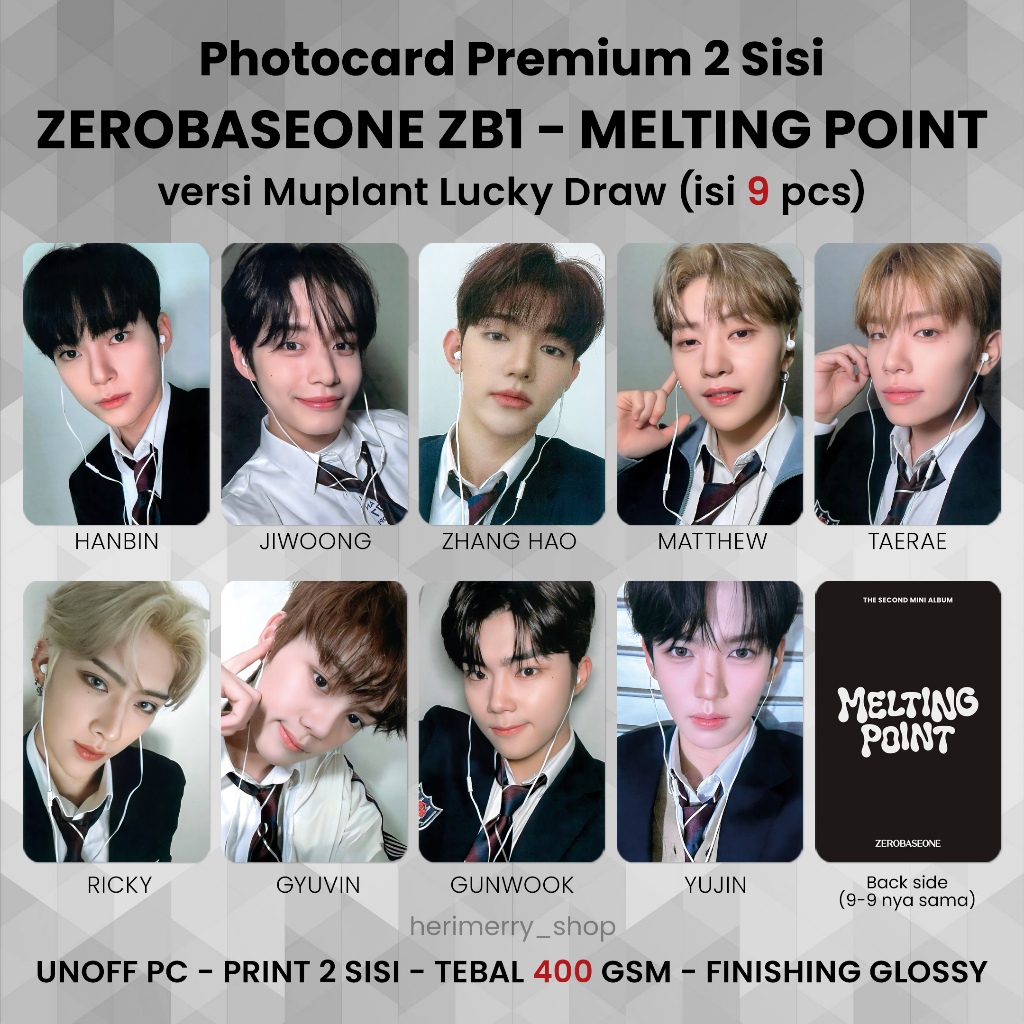 Contenção 9 PCS) ZEROBASEONE ZB1 MELTING POINT Photocard-Premium