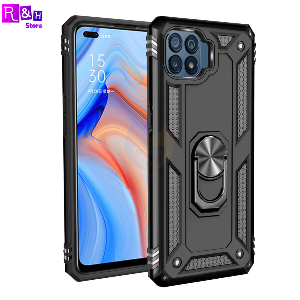 Caixa OPPO Reno 4F Armadura De Anel De Rígido TPU Magnético Híbrido ...