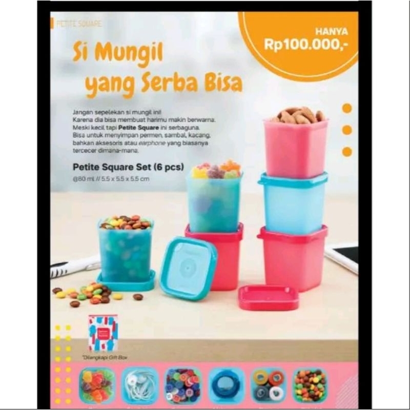 Petite Square Tupperware (1 Pcs)-Caixa Multiuso | Shopee Brasil
