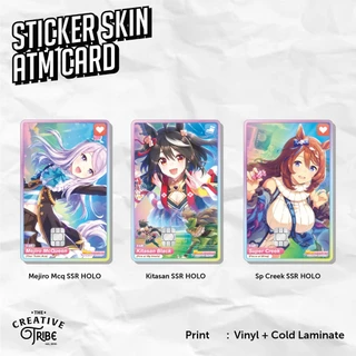 Adesivo De Cartão De Pele Uma Musume Holograma-Vinil ATM Descarga Crédito Emey Flazz Kitasan