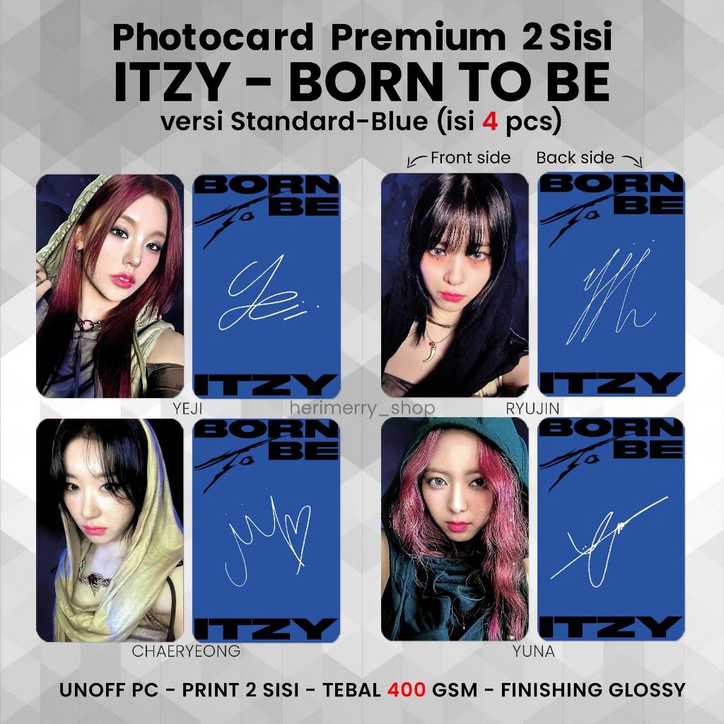Contenção 4 PCS) Cartão Fotográfico ITZY BORN TO BE-Premium De 2