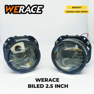 PUTIH [WERACE] Projetor Plano Biled 2.5 Polegadas 60W 12V-80V + TURBO FAN PROJIE Branco