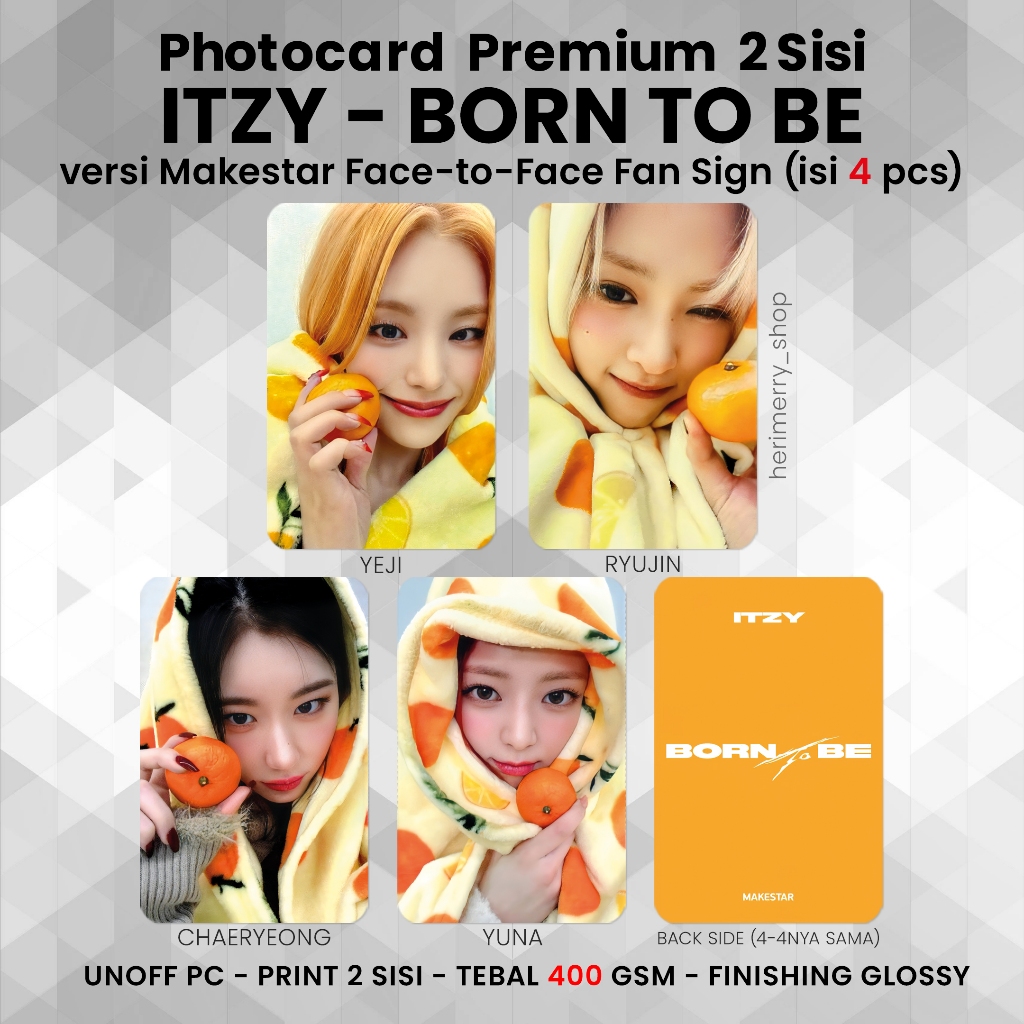 itzy born to be makestar トレカ 開運カード セット Contenção 4 PCS) Cartão Fotográfico ITZY BORN TO BE-Premium De 2