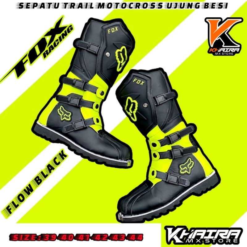 Sapatos De motocross Com Biqueira De Aço , Botas De Segurança Para Trilha , trabass enduro FX Flow Black