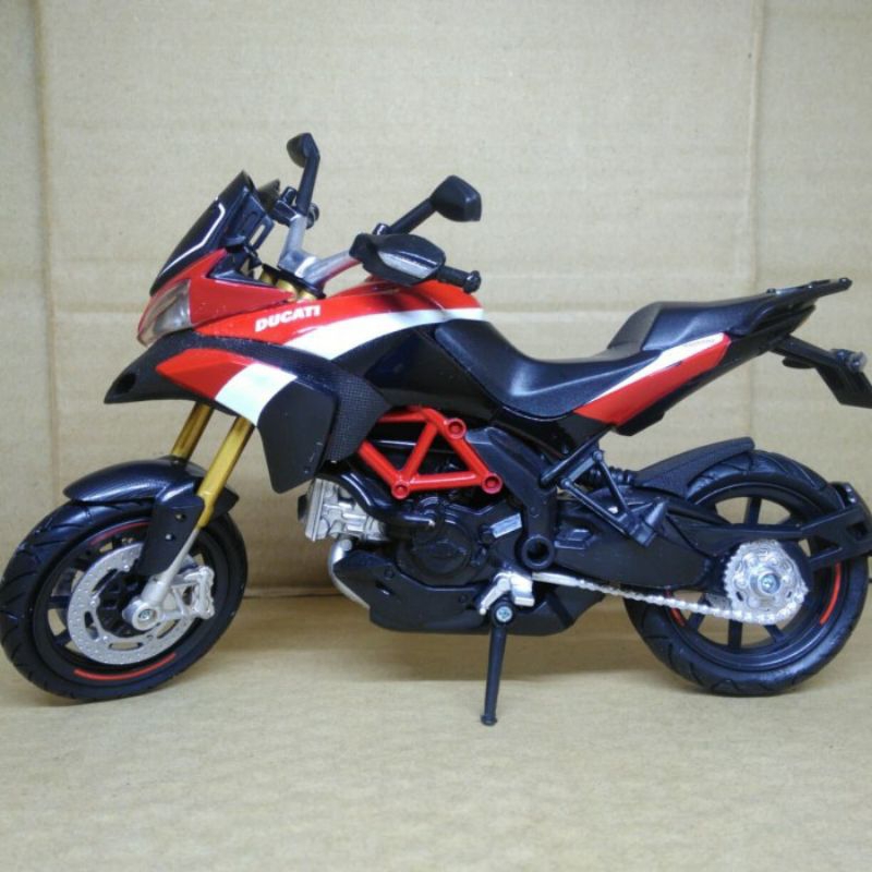 New Ray Moto Miniature Ducati Multistrada 1200 S Pikes Peak – Échelle 1/12 – Métal Diecast – Roues Libres – Collection Homologuée