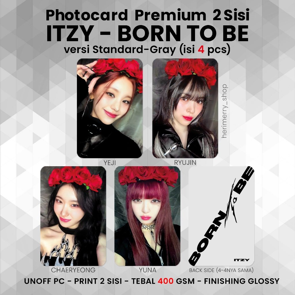 itzy born to be withmuu トレカ サイン チェキ Contenção 4 PCS) Cartão Fotográfico ITZY BORN TO BE-Premium De 2