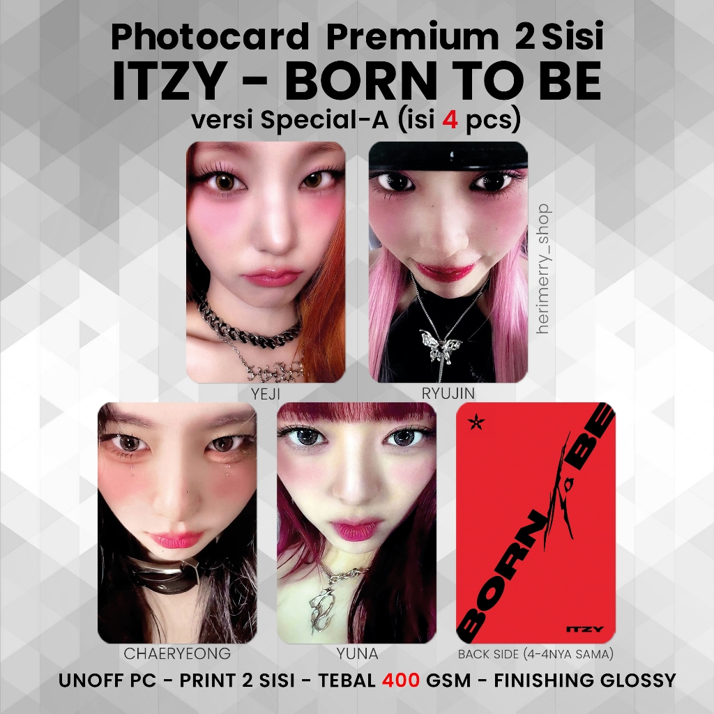 Contenção 4 PCS) Cartão Fotográfico ITZY BORN TO BE-Premium De 2
