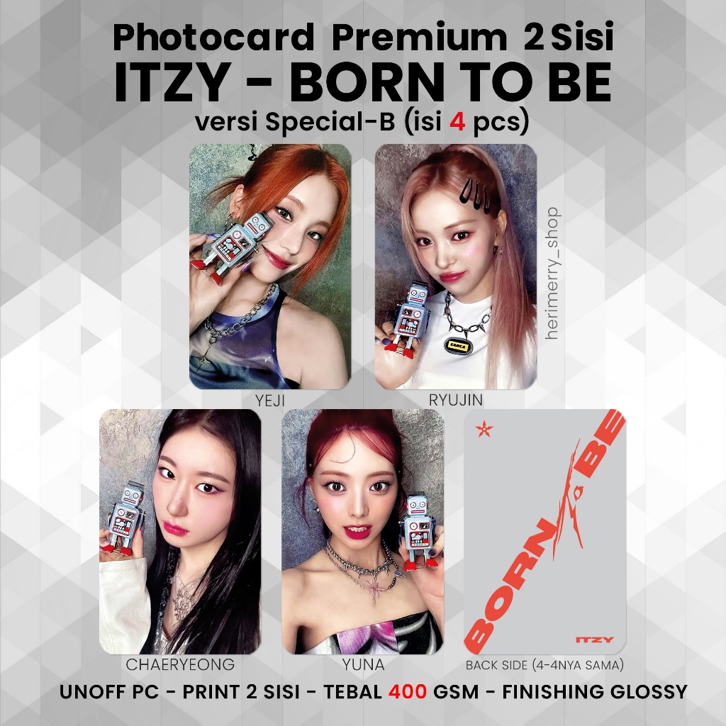 Contenção 4 PCS) Cartão Fotográfico ITZY BORN TO BE-Premium De 2
