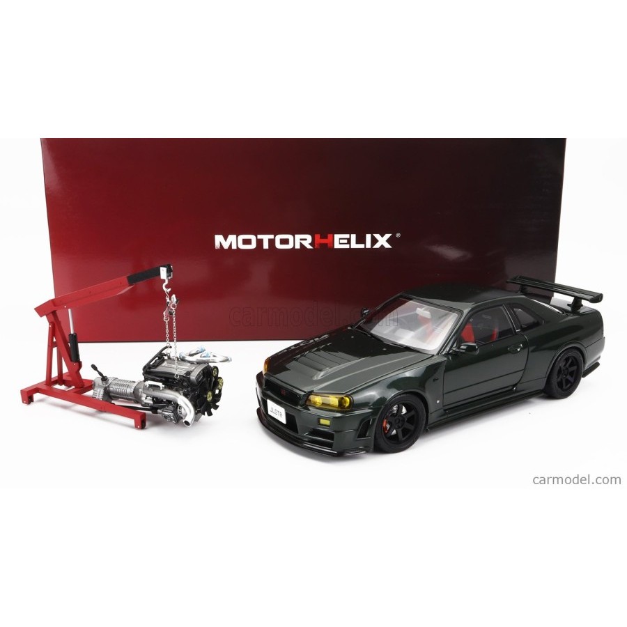 1/18 MOTORHELIX NISSAN SKYLINE GT-R R34 1999 CRS Verde Escuro