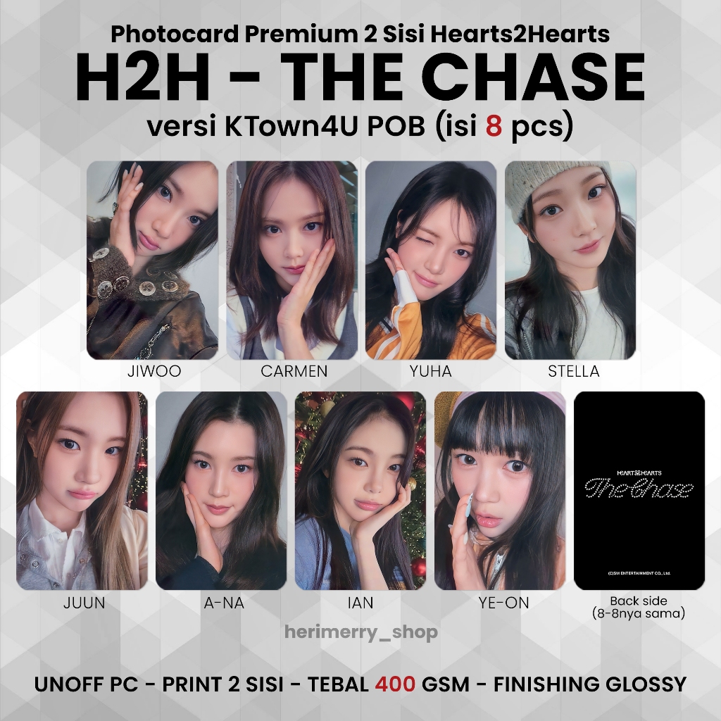 Contentores 5/8 PCS) Photocard HEARTS2HEARTS THE CHASE-Premium PC