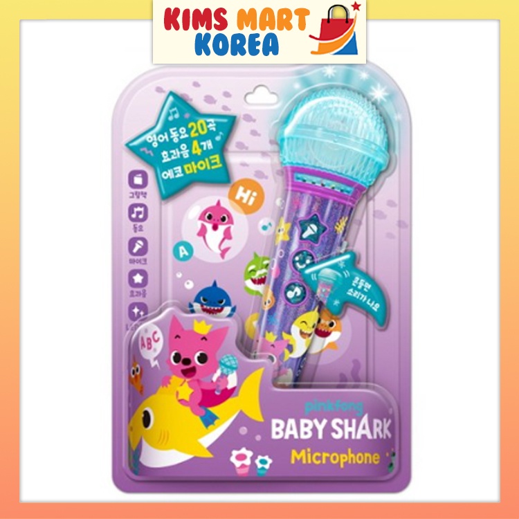 Pinkfong Baby Shark Kids Microfone 20 Canções Inglesas Brinquedo