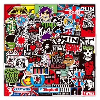 100/50pçs Adesivos Rock And Roll Music Band Punk Graffiti Para Laptop Guitarra Capacete Bagagem Telefone Decalque