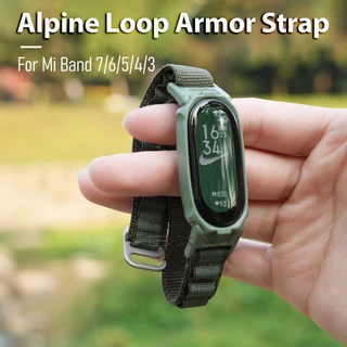 Armadura Alpine Loop Correia de nylon para Mi Band 7 6 5 4 3 Pulseira Esporte ao ar livre Solo Loop Banda robusta com G-Hook para Miband 7/6/5/4/3 Smartband M7 M6 M5 M4 M3 Acessórios