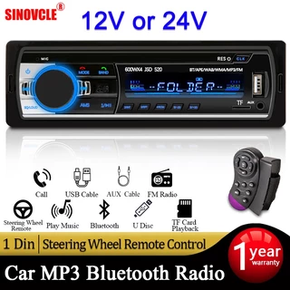 Reprodutor De Rádio Automotivo Bluetooth 12V Para Carro 24V Caminhão 1Din Sterio 1 Din Stereo FM Áudio Digital 60Wx4