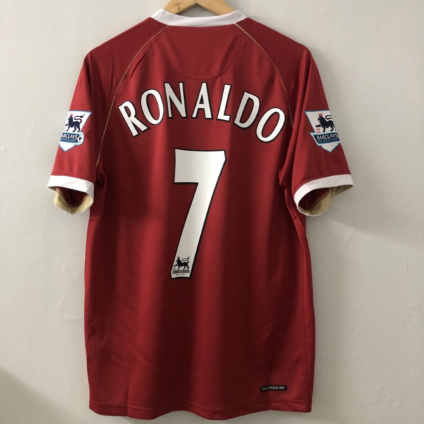 06 07 Manchester United Home Soccer Jersey RONALDO ROONEY Tailândia Camisas Retro Homens