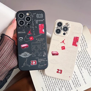 Silicone Líquido Jordânia Carcaça De Homem Voador Para iPhone 14 13 12 11 Pro MAX XR XS 7 8 Plus Luxo Coleção De Marcas Padrão De Capa De Telefone Macia À Prova De Choque