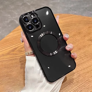 Luxo Alumínio Metal Protetor De Lente Magnética Transparente Para iPhone 14 13 11 12 Pro Max XS XR X 7 8 PLUS SE 2022 Capa Protetora Macia