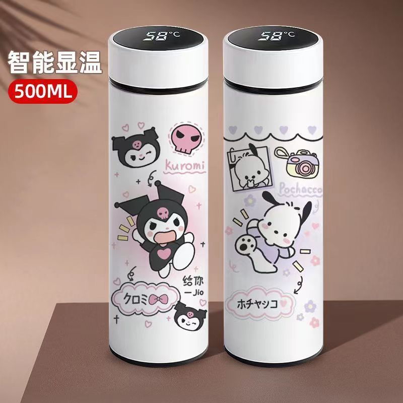 Kuromi Pochacco Girls School Water Bottle Garrafa Térmica De Aço Inoxidável 500mL Copo Térmico Portátil