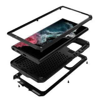 Capa Metálica Armadura Doom De Celular Resistente Para Samsung Galaxy S23 S22 Ultra S21 S20 S10 S9 Plus Note 20 10 9 Anti-Impacto