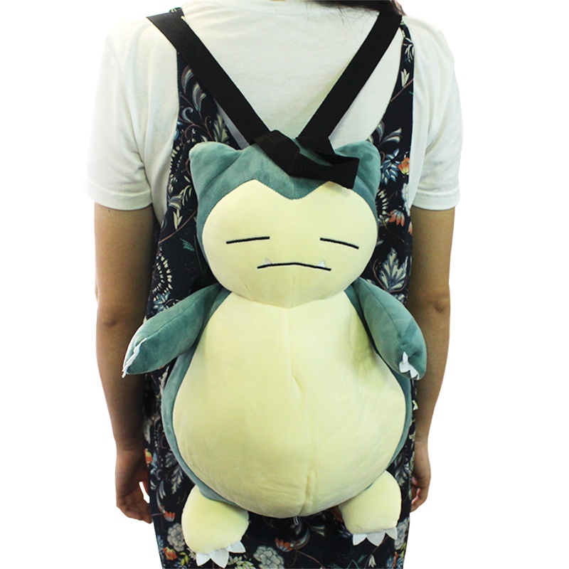 Mochila De Pelúcia Anime Pokemon Snorlax Kawaii Cosplay Desenho Animado Bolsa De Ombro Multifuncional Mão Para Crianças Presentes