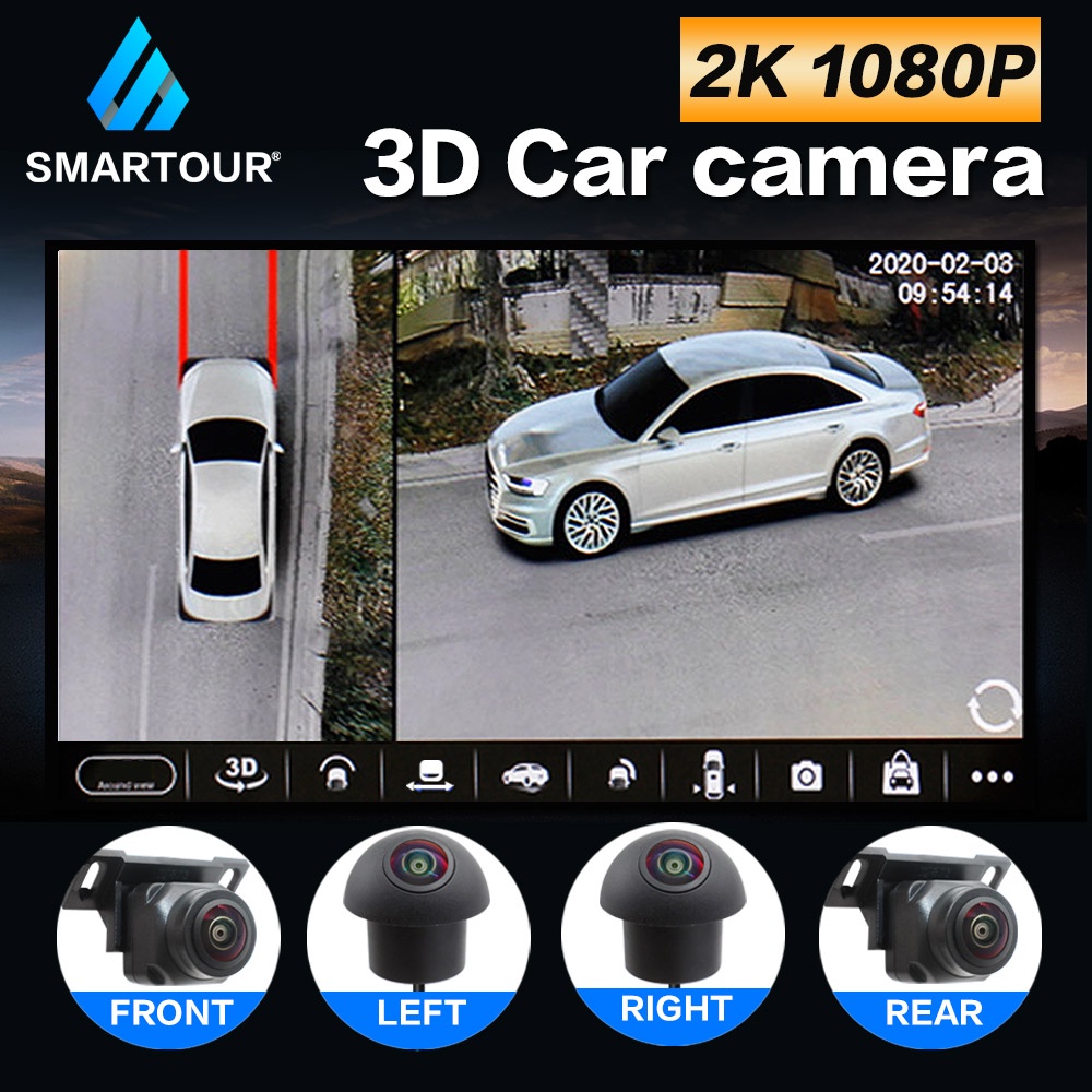 Câmera veicular espelhada Android 9.0 para carros 360° 4CHs