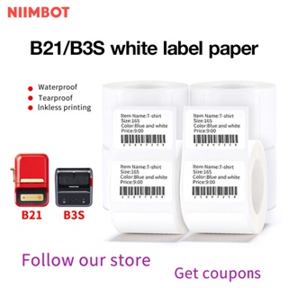 2 Rolos De Papel Etiqueta Branca Niimbot B21/B3S Preço Da Mercadoria De Roupas Autocolante De Alimentos À Prova D