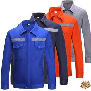 【 Ready Stock 】 PPE Jaqueta De Segurança Baju Manga Comprida Homens Mulheres Roupas De Proteção Trabalho Refletor Pessoal De Fábrica Kerja jaket