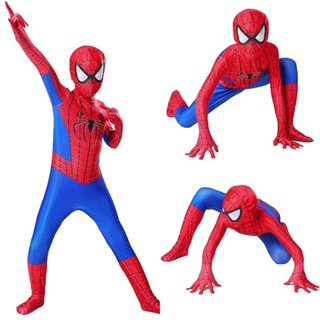 Costumes de RPG das crianças Longe da Casa do Homem-Aranha Traje Cosplay  Peter Parker Zentai Suit Superhero Bodysuit Macacão Traje De Halloween