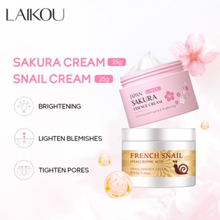 Sakura 2 Peças Creme Facial Hidratante LAIKOU Caracol Removedor De Rugas Cuidados Com A Pele