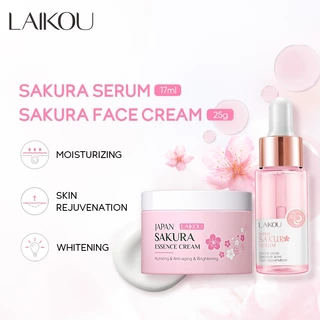 Sérum Laikou Sakura rejuvenescedor extrato clareador antirrugas redução de poros em Oferta na Shopee