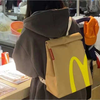 Mcdonald's School Bag Mochila De Papel Feminina De Grande Capacidade Alunos Universitários Classe Lazer Pequeno Livro Vermelho
