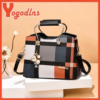 Yogodlns Moda Emenda Alça Feminina Couro Do Plutônio Bolsa De Ombro Grande Capacidade Pingente