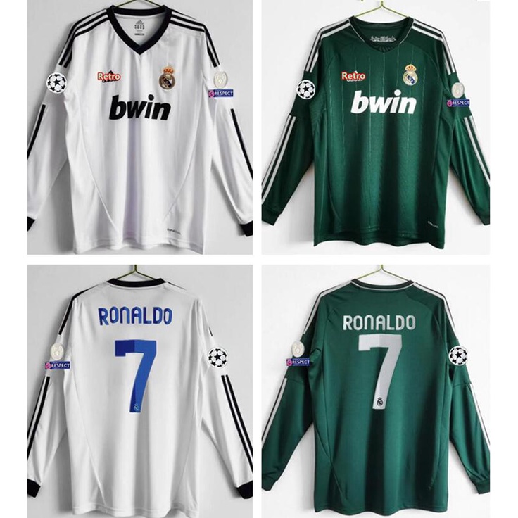 2012 20213 Real Madrid Casa retro Ronaldo Camisa De Futebol Jersey De Manga Longa