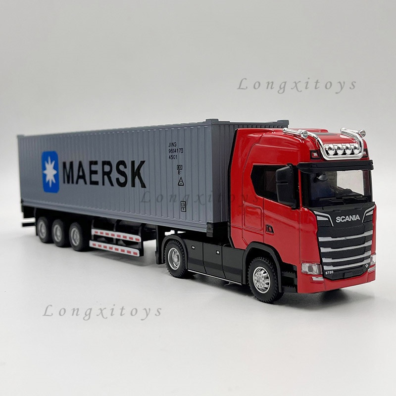 Miniatura Carreta Mercedes Benz Container Escala 1:50 Maersk