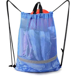 ORIA Mesh Drawstring Bag Beach Storage Mochila Esportiva Leve E Resistente Para Adultos Meninos Meninas Exercício Esportivo Natação