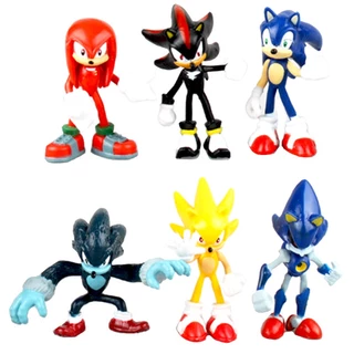 6pcs Sonic Hedgehog Amy Rose Sticks Tails Werehog Bonecos Dr Eggman Figuras De Ação De Sombra Kids Toys set