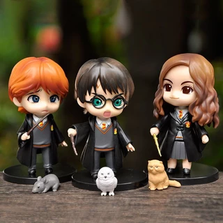 3pcs/kit Harry Potter Bonecos Hermione Jean Granger Hedwig Ron Weasley Figuras Colecionáveis Brinquedos Infantis Presente